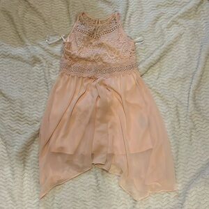 Pink formal dress, it buttons in the back I went to a wedding as a flower girl